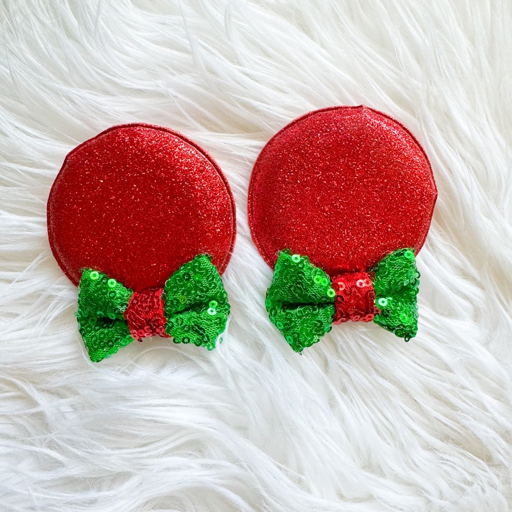 Christmas Mouse Bow Clip- Mouse Hair Clips Adult Disney Kid Hair Accessories